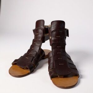 Robert Clergerie Made In France Dark Brown Gladiator Sandals